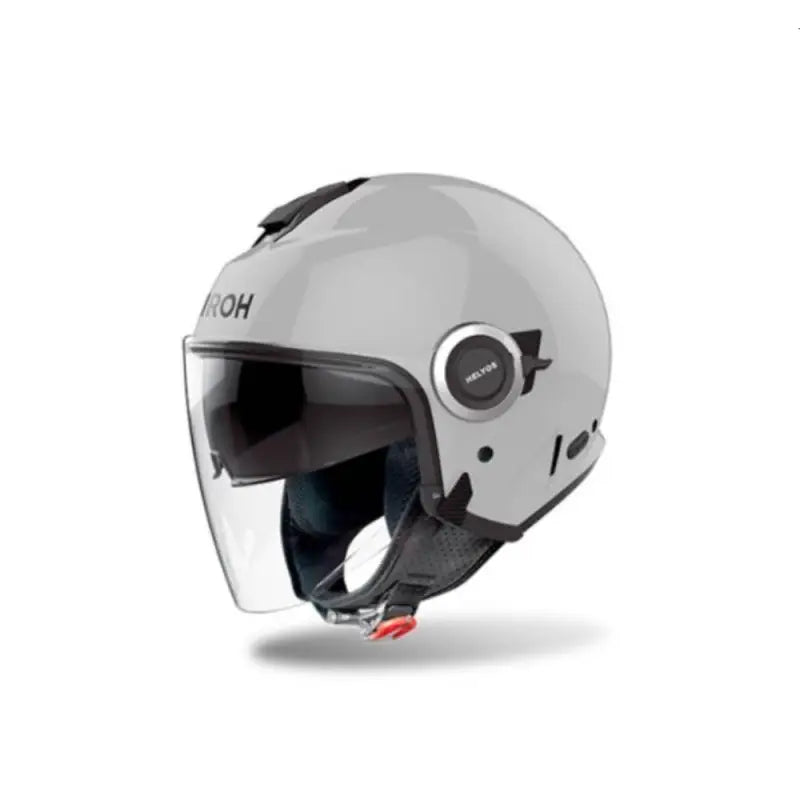 Casco Jet AIROH HELIOS - Colore Concrete Grey Gloss, Taglia S, Omologato ECE 2205, Peso 1250 G