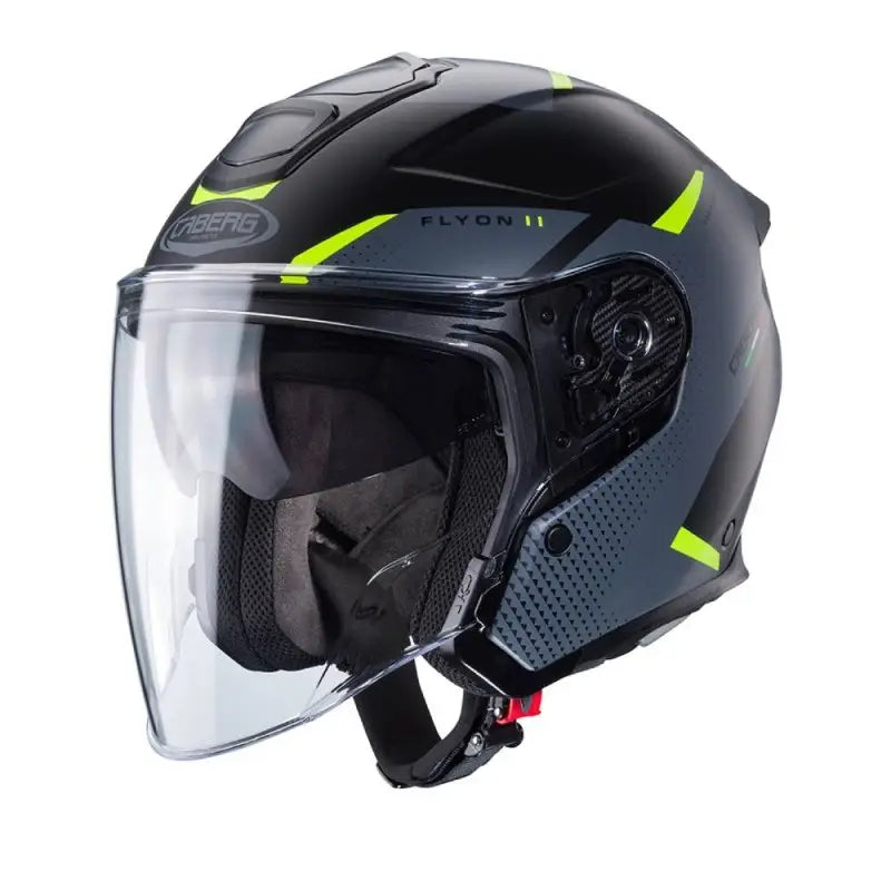 Caberg Flyon II Boss Nero Opaco Grigio Giallo Fluo