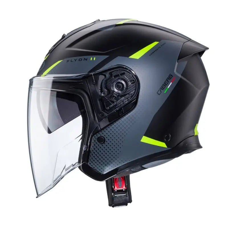 Caberg Flyon II Boss Nero Opaco Grigio Giallo Fluo