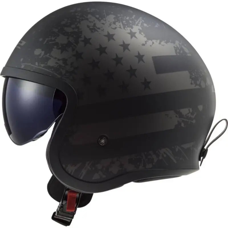 LS2 0F599 SPITFIRE II MATT BLACK FLAG