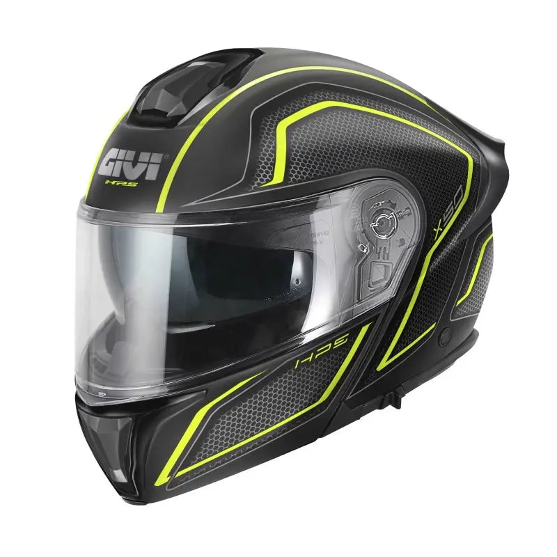 Givi Modulare Reversibile Givi X.50 Fiber Graphic Hologram Nero Titanio Giallo Opaco