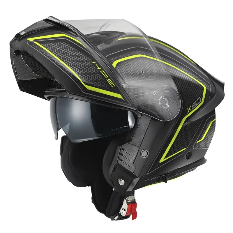 Givi Modulare Reversibile Givi X.50 Fiber Graphic Hologram Nero Titanio Giallo Opaco