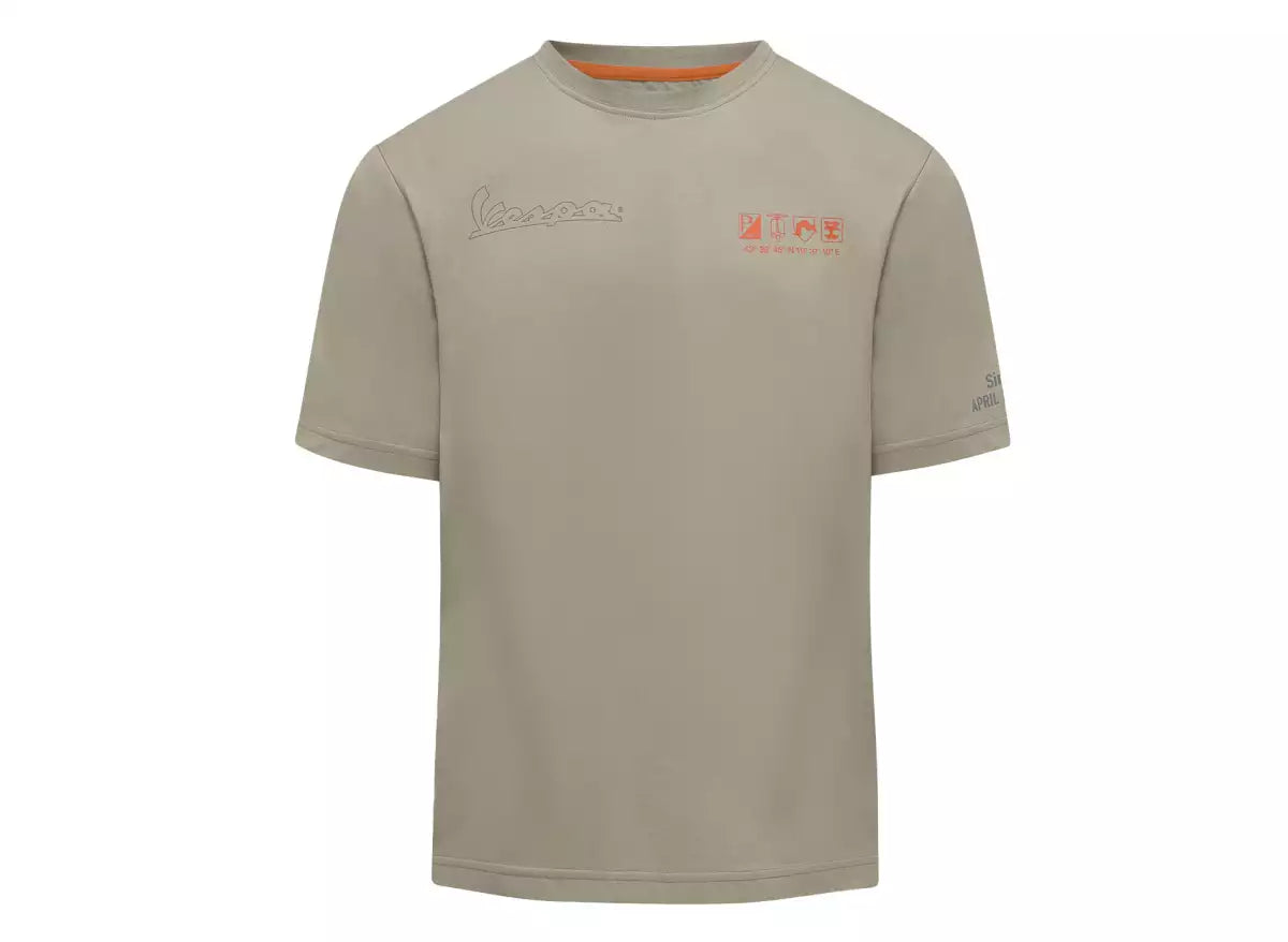 T-shirt Vespa Nomad beige collezione DEC 8L0037M01NMD