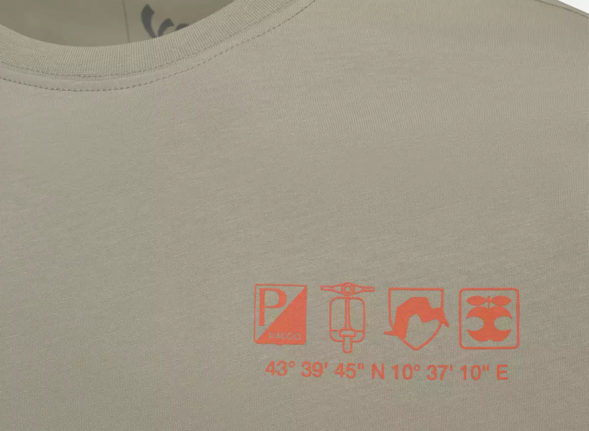 T-shirt Vespa Nomad beige collezione DEC 8L0037M01NMD