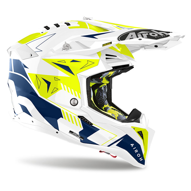 AIROH Aviator 3 Spin Yellow Blue Gloss