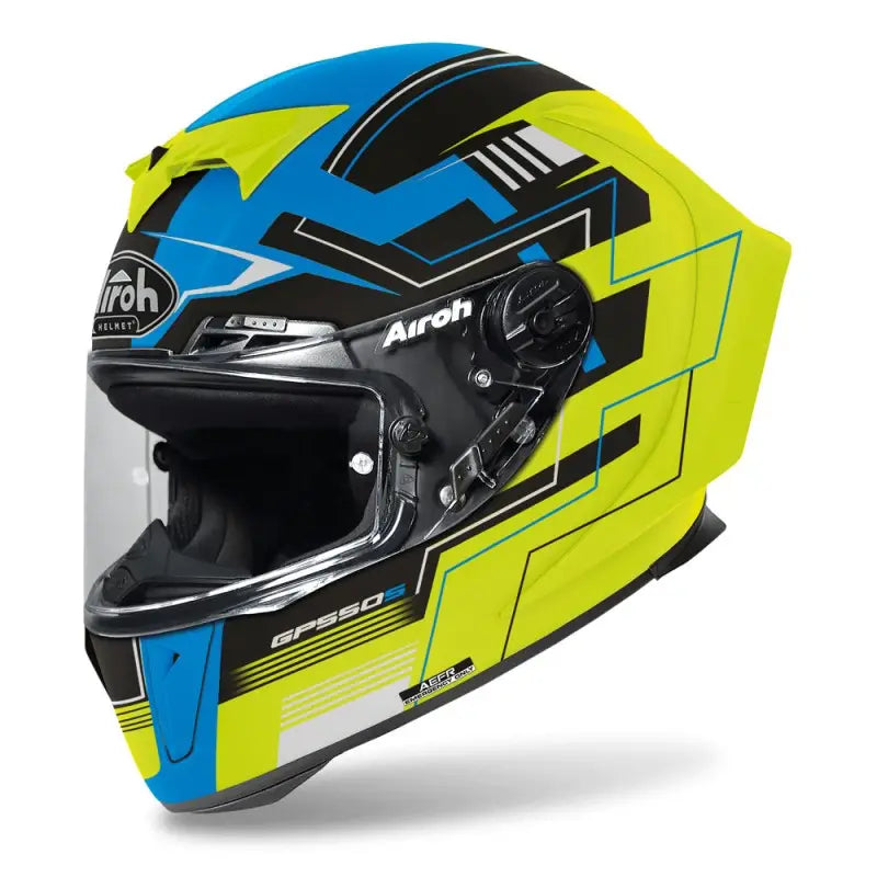 AIROH GP550 S CHALLENGE blu giallo opaco