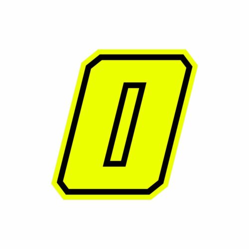 Numero “0” Adesivo Race Moto Giallo