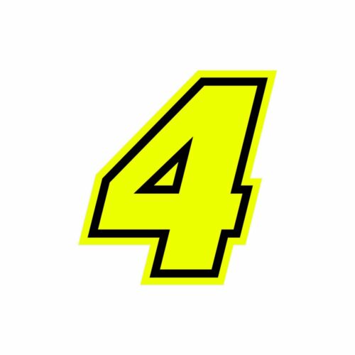 Numero “4” Adesivo Race Moto Giallo