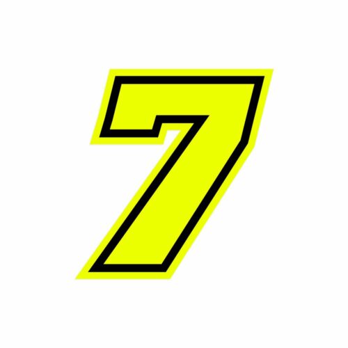 Numero “7” Adesivo Race Moto Giallo