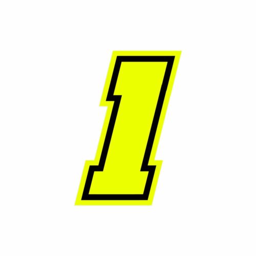 Numero “1” Adesivo Race Moto Giallo