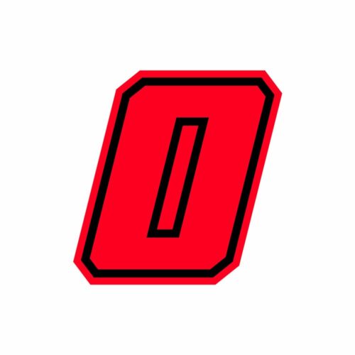Numero “0” Adesivo Race Moto GP Rosso
