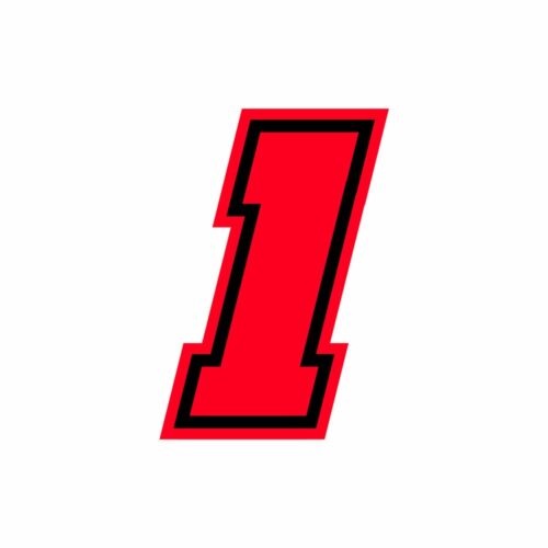 Numero “1” Adesivo Race Moto GP Rosso