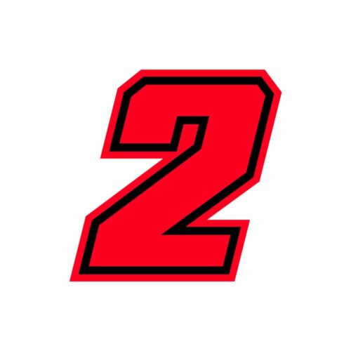 Numero “2” Adesivo Race Moto GP Rosso