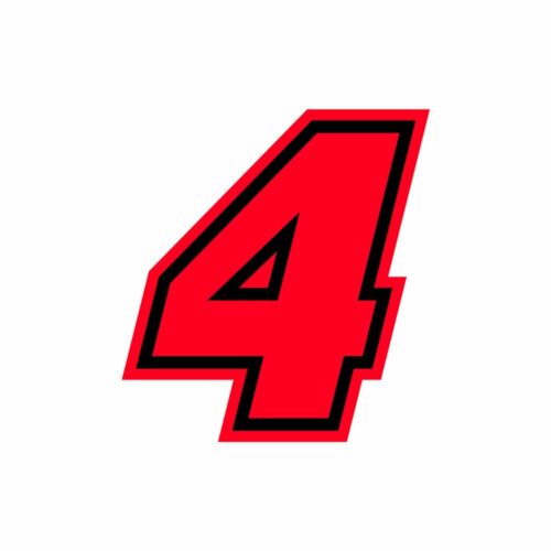 Numero “4” Adesivo Race Moto GP Rosso