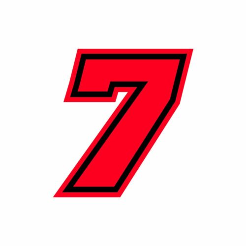 Numero “7” Adesivo Race Moto GP Rosso