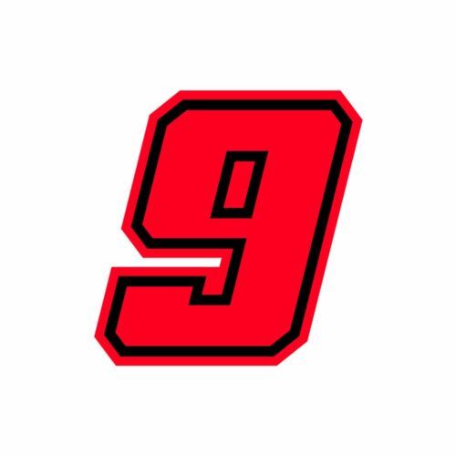 Numero “9” Adesivo Race Moto GP Rosso
