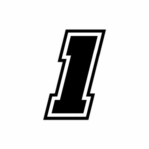 Numero “1” Adesivo Race Moto GP Nero