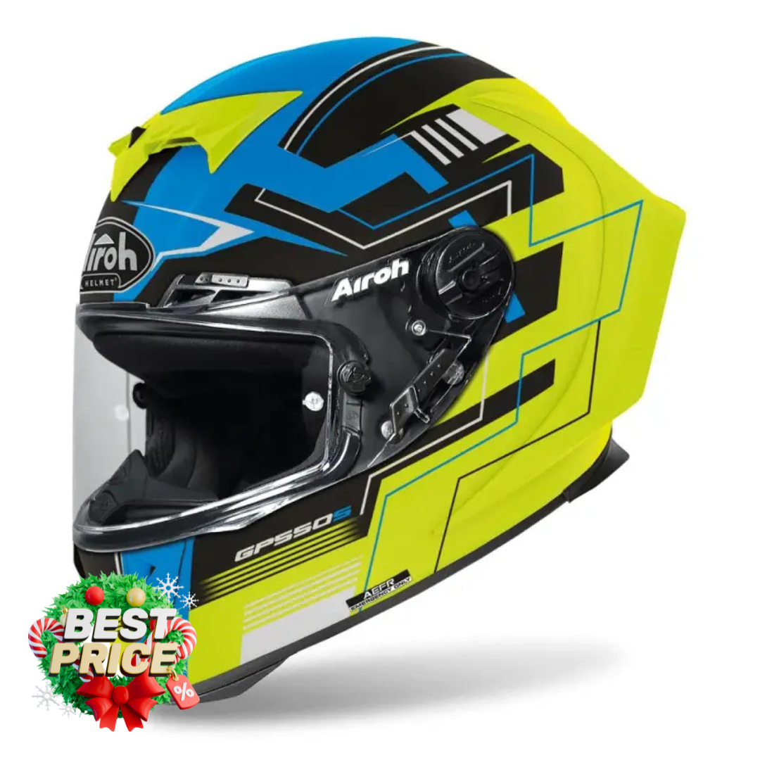 AIROH GP550 S CHALLENGE blu giallo opaco