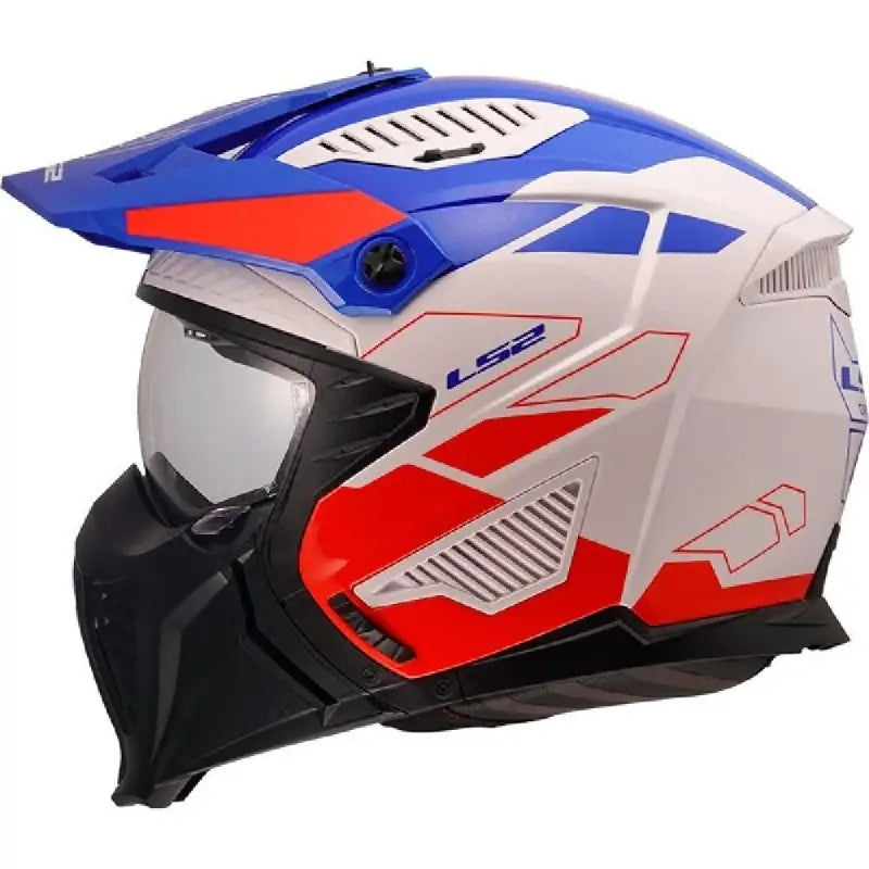 Ls2 OF606 Drifter Trek white Blu red gloss