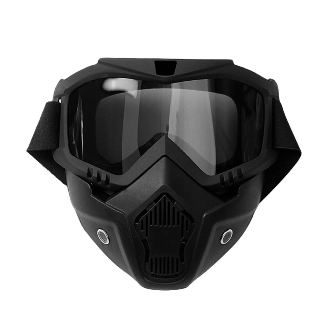 Mask con visiera trasparente