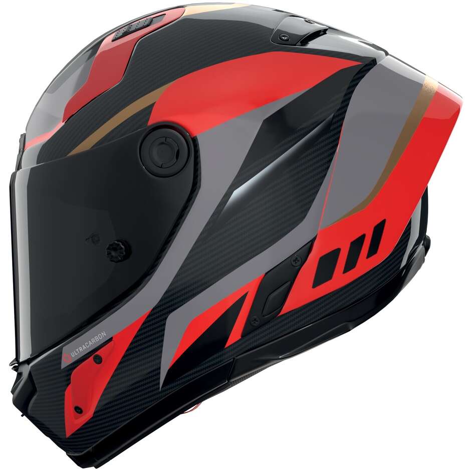 Nolan X-804 RS LESMO 362 Carbonio Rosso Grigio Oro Lucido