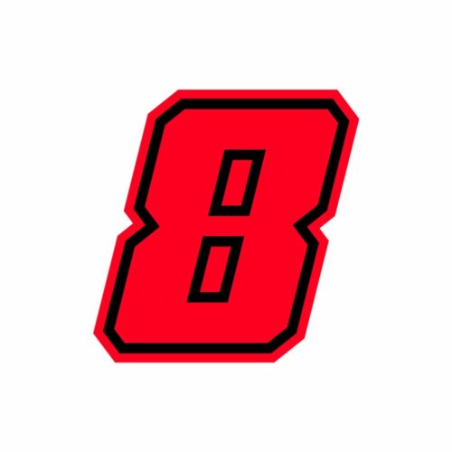 Numero “8” Adesivo Race Moto GP Rosso